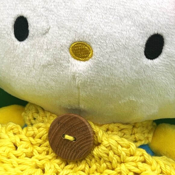 Hello Kitty Sanrio Plush Toy Hand Crocheted Yellow Lovey Blanket Dress Outfit - Picture 11 of 15